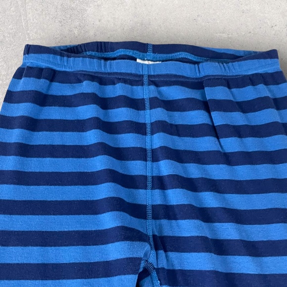 Hanna Andersson Blue Striped Organic Cotton Pajama Set Medium Adult Top Pants - Picture 7 of 13
